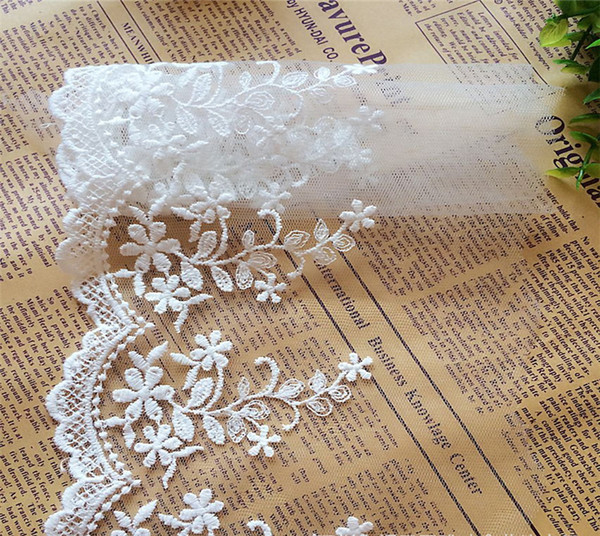 Meetee 15cm Lace Trim For Dress Sewing Embroidery milk Fabric curtains Wedding Decoration Garment Accessories DIY Craft Material