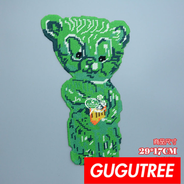 GUGUTREE embroidery big patches bear patches badges applique patches for clothing BP-786