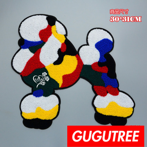 GUGUTREE embroidery big patches dogs patches badges applique patches for clothing BP-759