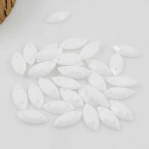 100pcs/bag 15MM 7MM White Resin Rhinestone Sew Trim Clothes Accesories Rhinestone Pointback 