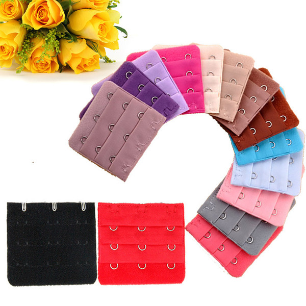 Women Girl Bra Brassiere 3 Rows 3 Hooks Bra Clasp Strap Sewing Notion Tools Intimates Accessories Wholesale 50pcs/Lot