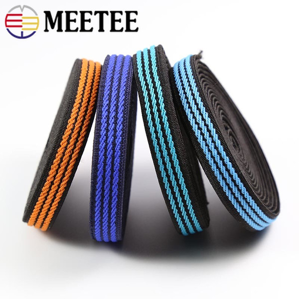 Meetee 11mm Stripe Elastic Band Belt Clothing Shoes Pants Rubber Bands Skirt Waist Decor Webbings DIY Garment Accessories