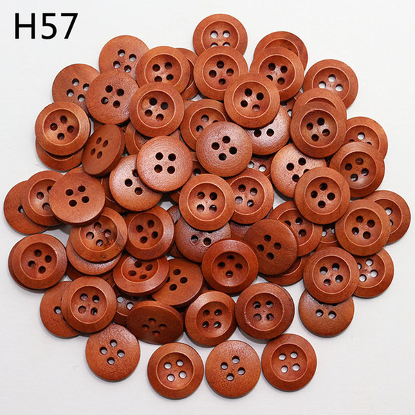 Meetee wooden buttons natural four eye edge shirt felt overcoat buckle diy flatback button garment accessory C1-28