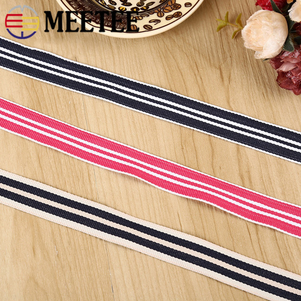 Meetee 2cm Stripe Webbing Ribbon For Bag Backpack Strap Belt Pants Jewelry Clothing Accessories DIY Sewing Decoration Material BD373