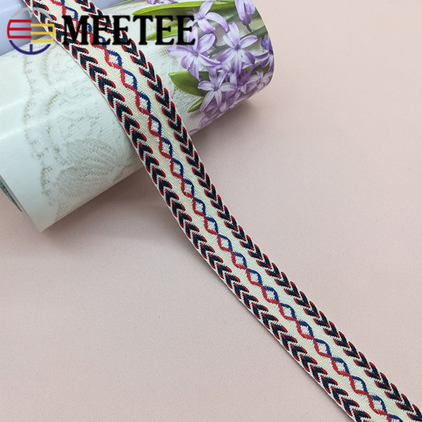 Meetee Jacquard Webbing Clothing Decor Lace Trim Ribbon Accessories DIY Hand Home Textile Sewing Material RD011