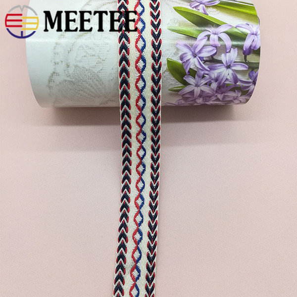 Meetee 28mm Jacquard Webbing Clothing Decor Lace Trim Ribbon Accessories DIY Hand Home Textile Sewing Material RD011