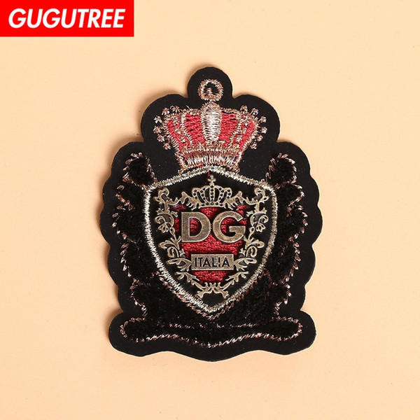 GUGUTREE badge patches Toothbrush embroidery patches,Sequined Applique Patch for Coat,T-Shirt,hat,bags,Sweater,backpack TP-178