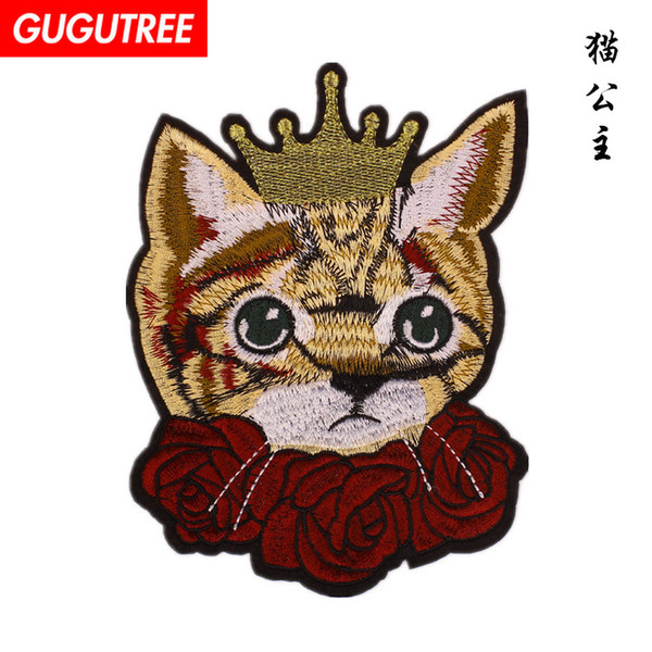 GUGUTREE embroidery big cats patches cartoon patches badges applique patches for clothing BP-8