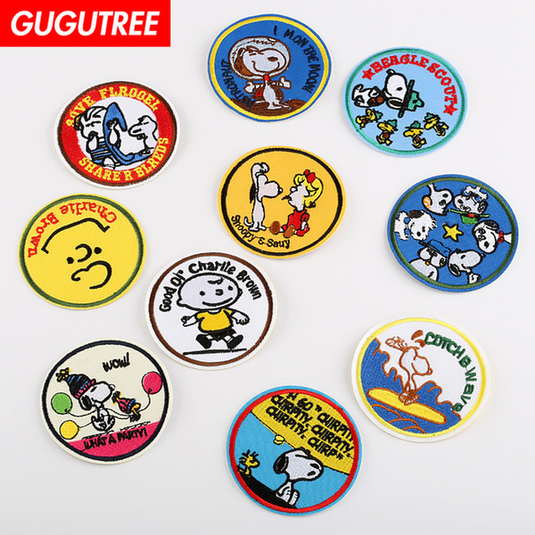 GUGUTREE iron on embroidery dogs patches badge patch Applique Patch for Coat,T-Shirt,hat,bags,Sweater,backpack SP-450