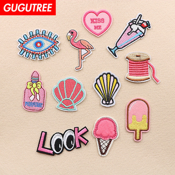 GUGUTREE embroidery patches individuality patches badge patch Applique Patch for Coat,T-Shirt,hat,bags,Sweater,backpack SP-201