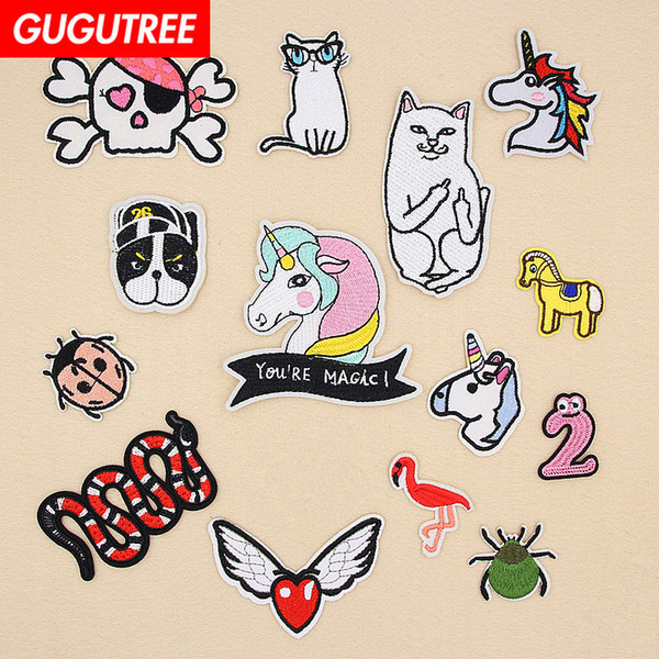 GUGUTREE embroidery patches individuality patches badge patch Applique Patch for Coat,T-Shirt,hat,bags,Sweater,backpack SP-223