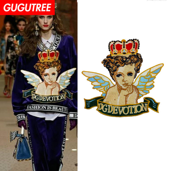 GUGUTREE embroidery big angle patches baby patches badges applique patches for clothing BP-522