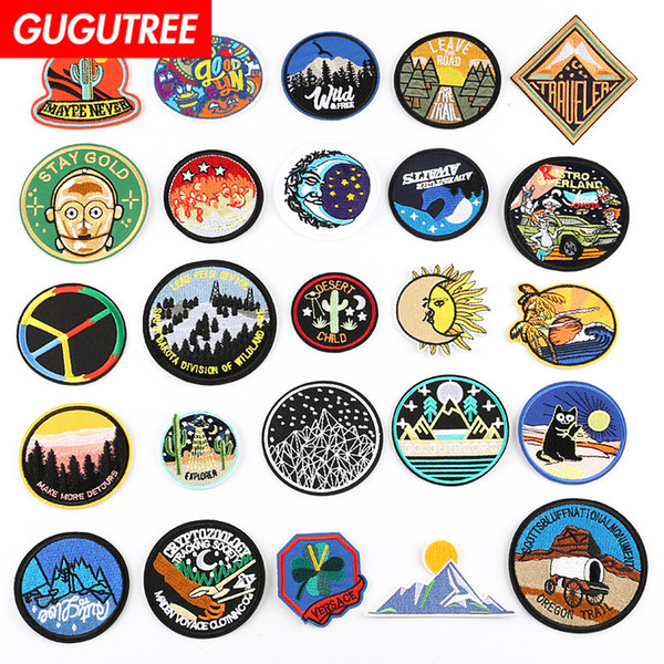 GUGUTREE iron on embroidery patches badge patch Applique Patch for Coat,T-Shirt,hat,bags,Sweater,backpack SP-441