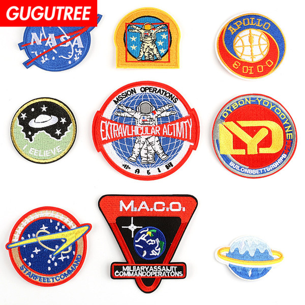 GUGUTREE embroidery patches space patches badges applique patches for clothing SP-479