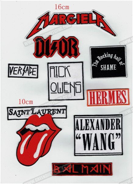 New Mixed 9pcs Lots Appliques DIY Punk Embroidered Iron On Patch for Jackets Vest Jeans Rock and Roll Music Patch Free Shipping