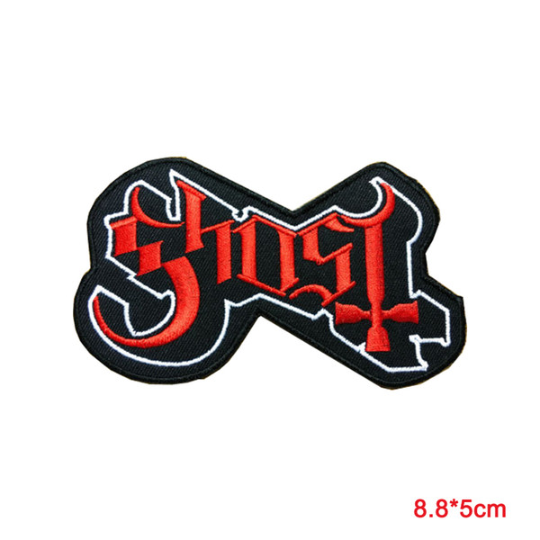 Ghost Sew Iron On Patch Embroidered Logo Rock Band Music Heavy Metal Punk DIY Decoration Stickers Appliques Patches