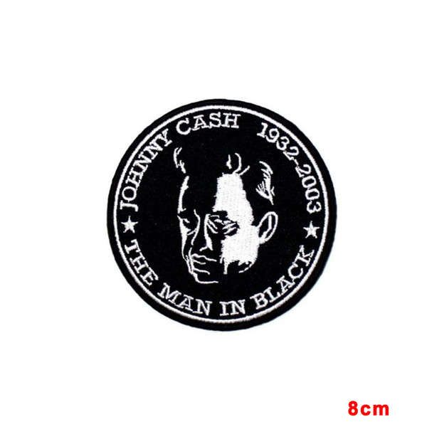 NEW ARRIVE J.R. JOHNNY CASH Men in Black Singer Songwritter Music Embroidered Iron On Patch