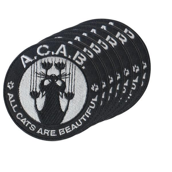 A.C.A.B Cartoon cat decorative Decal affixed cloth denim pants repair subsidies patches scrapbooking applique OUTLET STORE patch