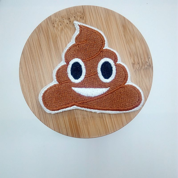 Smile Poo Poop Unchi Cartoon Cute Kids Brown Funny Applique Iron on Patch Fabric Sewing Stickers Appliques patch