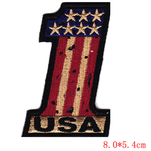 Glyph vintage USA flag logo embroidery iron on patch for DIY Apparel Accessories Stickers Apparel Accessories