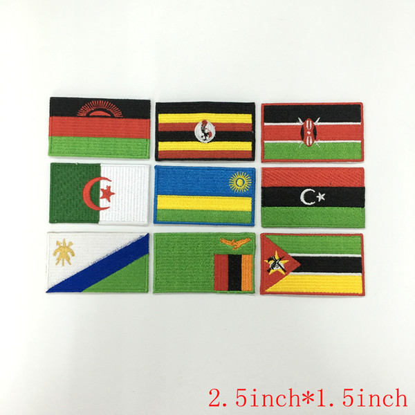 Algeria Botswana benin Cape Verde Burundi Comorin Congo Egypt Ethiopia Gabon nation Africa countries flag patch 10pcs/lot