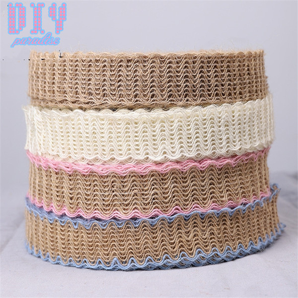 100M hollow colorful Natural Burlap Hessian Jute Twine Cord Hemp Rope Trim Rustic Wrap Gift Packing String Wedding Party Decoratio