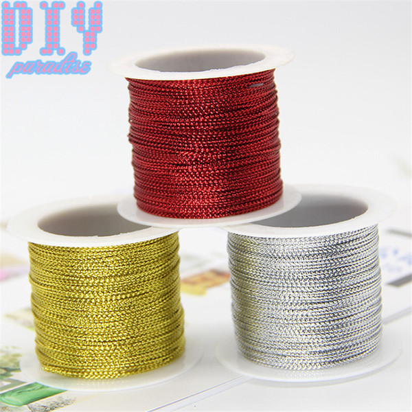 200M Colorfu Gold wirel Hessian Jute Twine Cord Hemp Rope Trim Rustic Wrap Gift Packing String Wedding Party Decoration