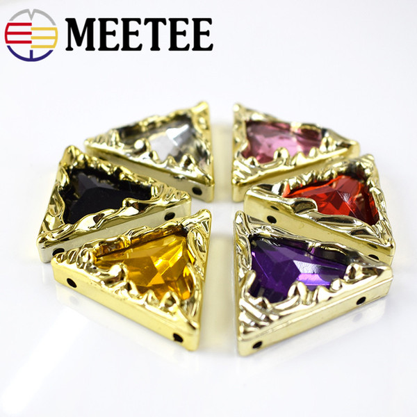 Meetee trilateral acrylic rhinestone vintage button retro shrit dress decoration buttons DIY apparel Invitation Wedding accessorize ZK900