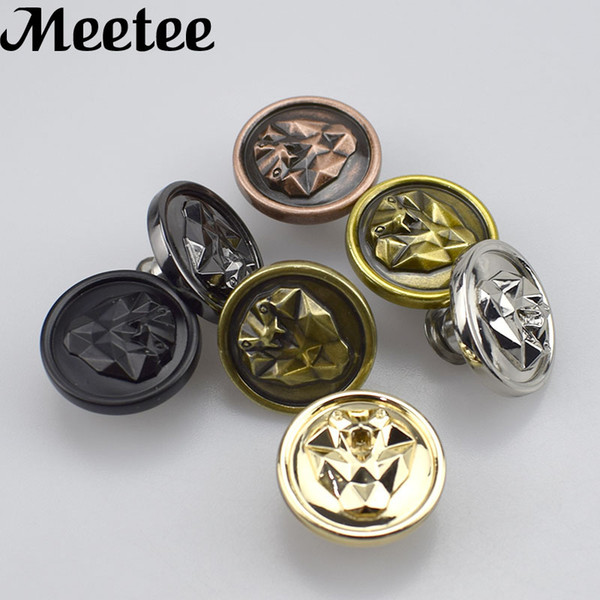 10PCS 20mm Metal Jeans Button Round Sewing Buttons For Clothes Vintage Leather Craft Bags Embellishments Decorations DIY Sewing