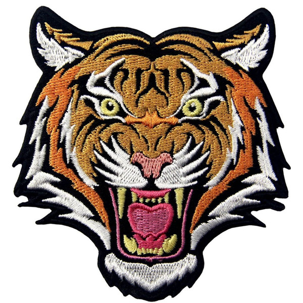 10pcs 12x14cm The Roaring Bengal Striped Tiger Embroidered Badge Stickers Patches Iron On Sew On Patch