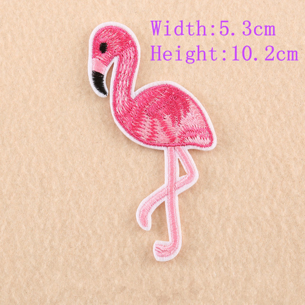 20pcs 5.3X10.2cm Embroidered Birds Flamingo Patches Iron on Stickers Clothing Applique Sewing DIY Accessory Embellishments