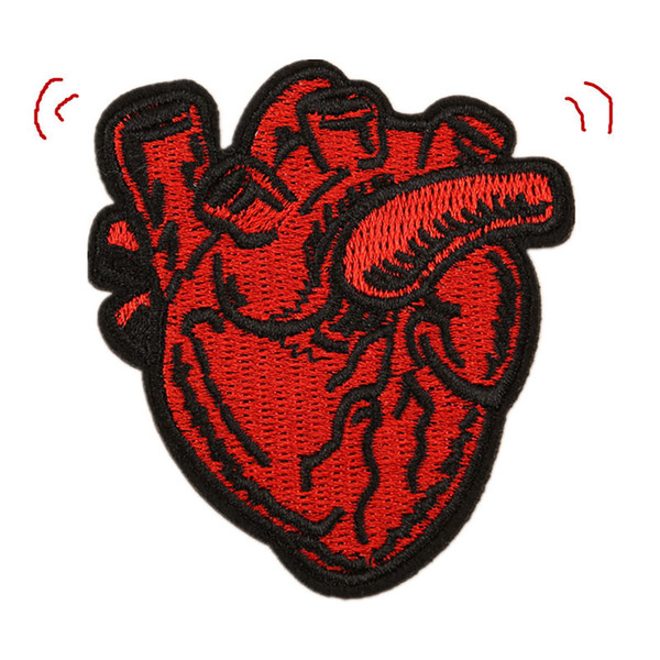 Red Heart Structure Embroidered Patches Sewing Iron On Badge For Bag Jeans Hat Appliques DIY Handwork Sticker Decoration Apparel Accessories