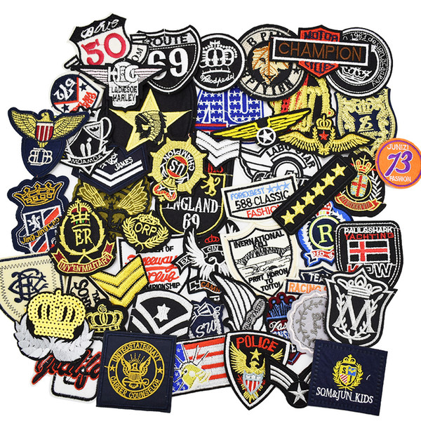 10PCS Badge Patches for Clothing Iron on Transfer Applique Cool Patch for Jacket Jeans DIY Sewing Accessories Ramdon Embroidery Badge