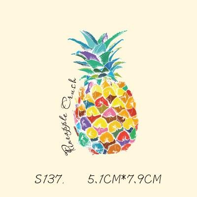 DIY Stickers Pineapple Patches Sticker For T shirt Funny Iron-on Transfers Patches Magic Sticker For Clothes