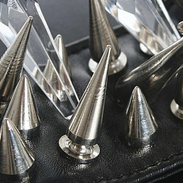 2015 Hot 100PCS/Set 9.5MM Silver Cone Spikes Screwback Studs DIY Craft Cool Rivets Punk