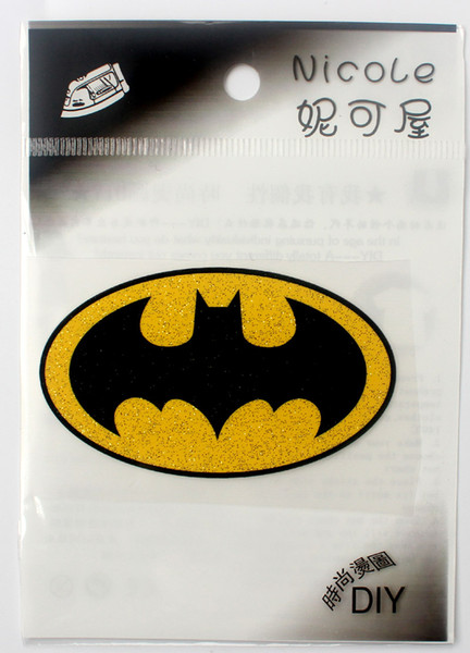 New arrival 100pcs Super hero Batman Logo embroidered Iron On cartoon Patches DK garment Appliques DIY accessory free shipping