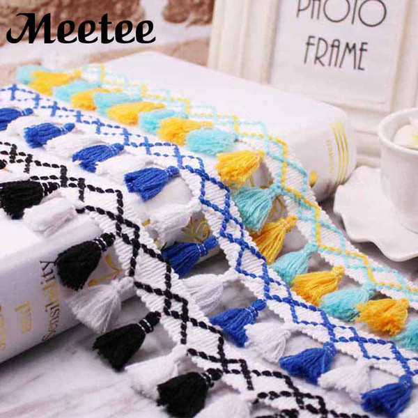 5Yards Colorful Cotton Thread Lace Trims DIY Clothing Curtain Lace Tassel Fringe Sofa Tablecloth Decoration Sewing Accessories