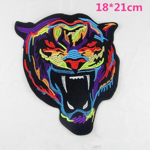 Animal Embroidery Patch Tiger Head Embroidery Iron On Patch Badge Bag Applique Craft Clothes Accessories Iron on Patches for Clothes 280