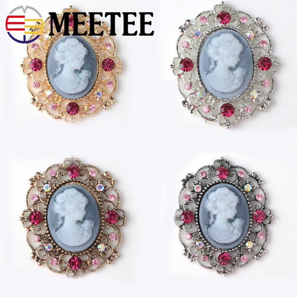 meetee 10pcs Vintage Rhinestone Buttons Clothes Decorative Buttons Fashion Shoes Buckles DIY Wedding Decor Invitation Card Crafts