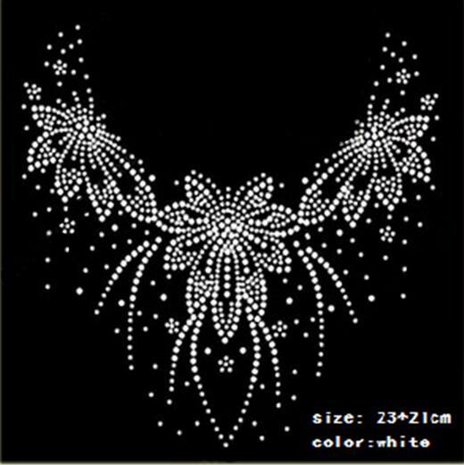 21*23cm Hot Fix Rhinestones motif Heat Transfer on Design Iron On clothes T Shirt Shoes Bags dancing dress diy white rhinestone drop ship