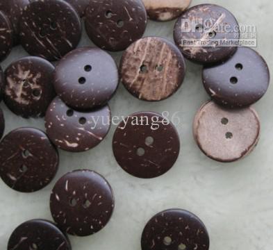 200pcs 25mm 2hole Natural Coconut Buttons,NEW Clothing design DIY Sewing Garment Craft lot