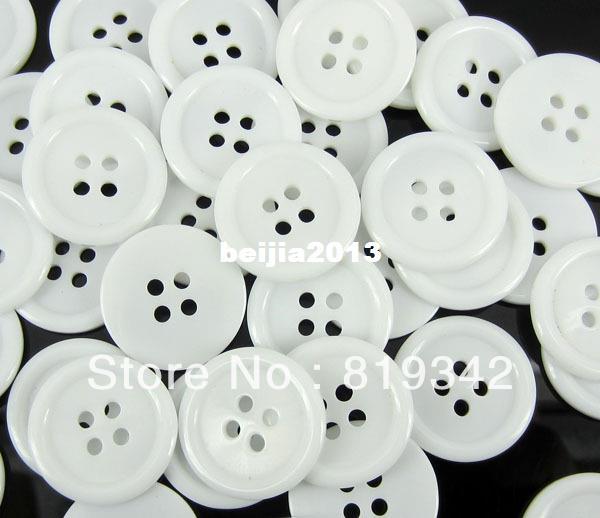 Free Shipping 100pcs 4 Hole White Resin Buttons Fit Sewing Or Scrapbooking 20mm Knopf Bouton New hot sale