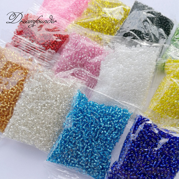 1bag=1500pcs/lot 2mm beads Soild Seed Beads For bead cross stitch Jewelry Handmade DIY needlework hand embroidery supplies craft