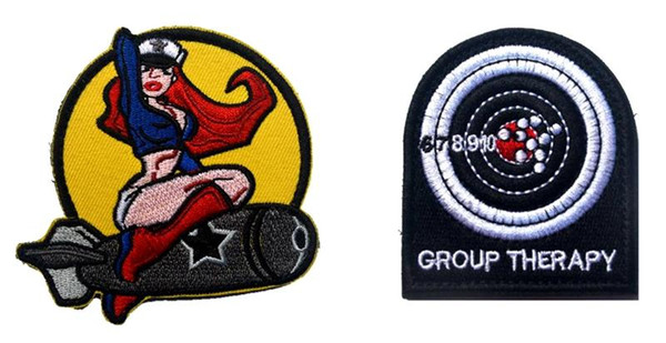 VP-212 Hot Sale 3D Embroidered military patches PINUP GIRL/Group Therapy tactical Badge patch Army armband iron on patch