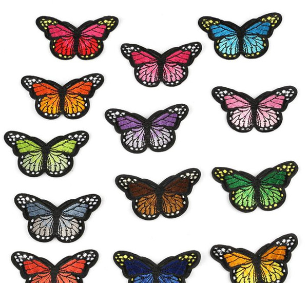 IDS Set of 50 PCS Iron on Butterfly Applique Patches, Sew on Butterfly Patches - Embroidered Appliques, Repair and Decorate Clothing, Bags