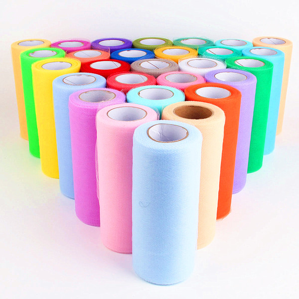 Tulle Roll 25Yards 15cm Roll Fabric Spool Tutu Party Birthday Gift Wrap Wedding Decoration Christmas Favors Event Supplies