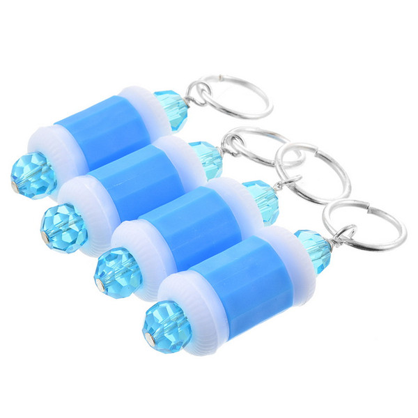 Hoomall 4PCs Plastic Row Counter Ring Blue Beaded Stitch Marker For Hand Knitting Crochet Yarn Stitch DIY Sewing Accessory 10mm