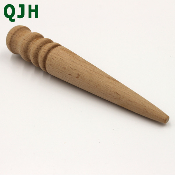 Leathercraft Leather Tools Edge Slicker Round Wood Multi-Size Leather Burnisher Trimming polished edge polishing tools