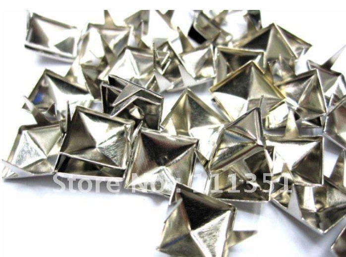 1000pcs 8mm Square Silver/Gold Pyramid Studs Spots Punk Rock Nailheads DIY Spikes Bag Shoes Bracelet