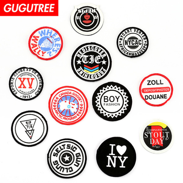 GUGUTREE embroidery printed patches individuality patches badge patch Applique Patch for Coat,T-Shirt,hat,bags,Sweater,backpack PP-50